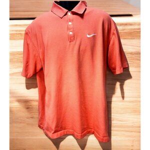 Nike Golf Polo Tiger Woods Collection Dry-Fit Orange Stripe Mens Polo Shirt XL